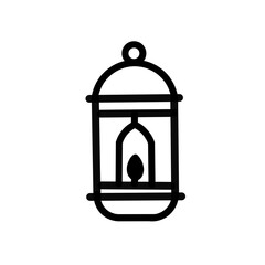 Vector illustration of a lantern glowing