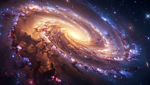 A vibrant spiral galaxy in deep space (1)