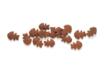 Healthy dog ​​food on white background