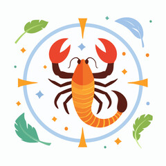 Obraz premium Colorful Zodiac Scorpion Symbol