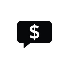 Obraz premium Dollar Sign Inside Speech Bubble Icon, Currency Symbol on a Transparent Background