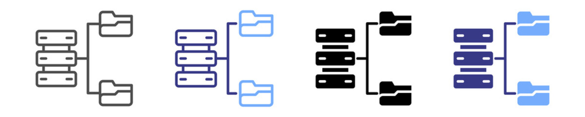 Data Storage icon set multiple style