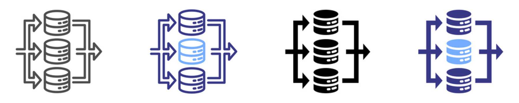 Parallel Computing icon set multiple style