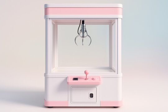 Pastel Claw Machine beckons with its simple, minimalist design, inviting dreams of winning prizes and evoking nostalgic joy in a modern, clean aesthetic