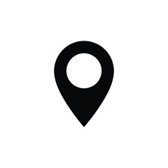 Isolated Locator Point on Transparent Background Location Pin Black