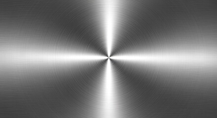 Abstract Metal Texture with Circular Brushed Pattern background steel aluminum silver grey concentric design industrial technology