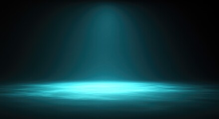 Abstract Teal Spotlight on Dark Background blue glow smoke fog digital art illustration texture design element graphic backgrounds