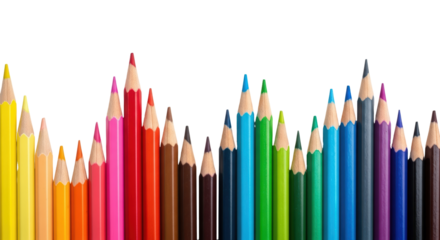 Isolated Range of Colorful Pencils
