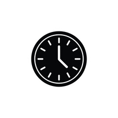 Round Clock Shows Almost Twelve O'clock Time on Transparent Background Icon Style