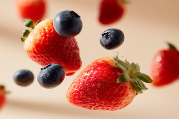 strawberries and blueberries