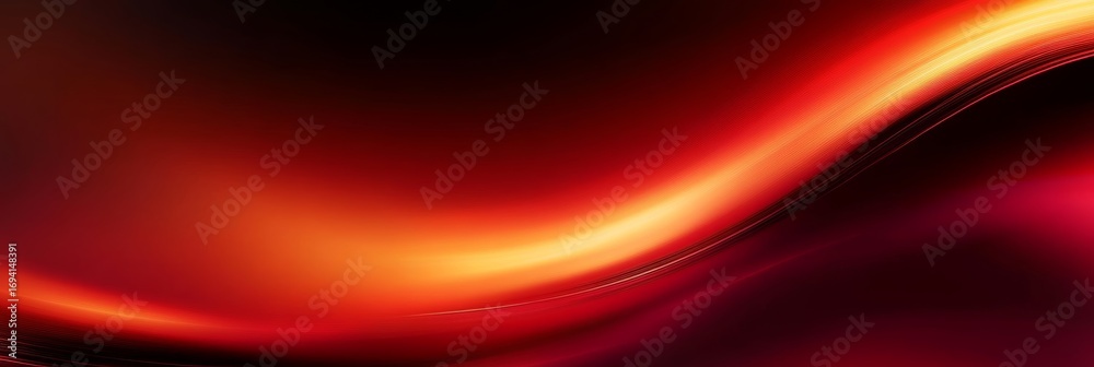 Wall mural vibrant red abstract background with fluid waves and a smooth gradient for visual appeal.