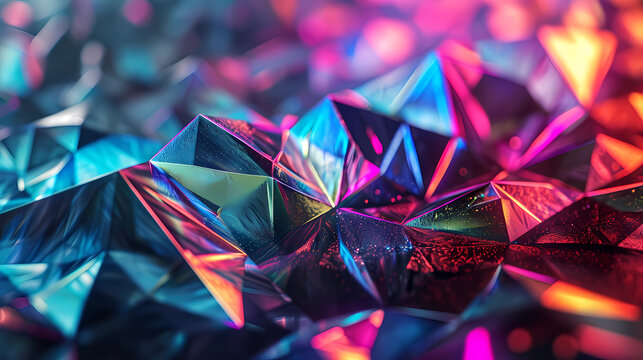 A colorful and shiny geometric pattern - Powered by Adobe