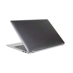 Modern sleek laptop computer open and ready for work or entertainment on a simple display transparent background