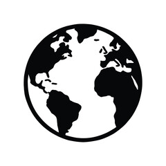 Earth Silhouette Vector – Minimal Globe Icon for Global, Environmental, and Educational Design