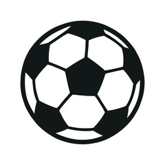 Obraz premium Soccer Ball Icon – Minimalist Black and White Vector for Sports, Game, and Athletic Design