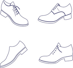 Stylish shoe footwear outline vector icon set, perfect for fashion branding, boutique promotions, e-commerce stores, and modern marketing materials.