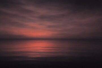 Fototapeta premium Serene twilight over calm waters reflecting soft hues of dusk at the seaside