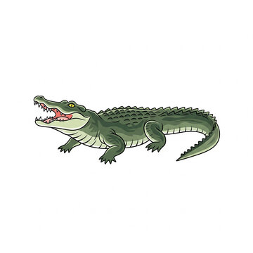 ilustrasi buaya dengan support ai