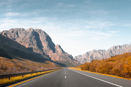 highway in the mountains. empty road.