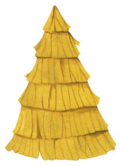 Watercolor Party Hat. Birthday and New Year Celebration Cone Hat Illustration