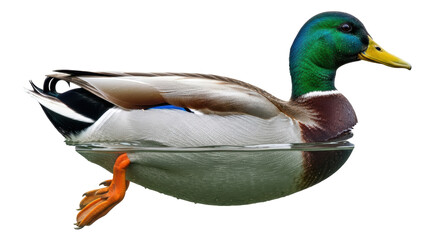 Isolated Duck Swimming
