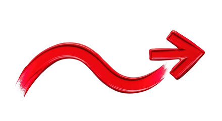 Isolated Red Curved Arrow