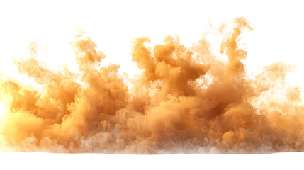 Bright Yellow Smoke Cloud Illustration. Fantastic yellow smoke. isolated on a transparent background