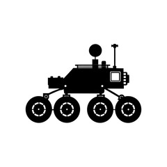 Silhouette of a rover vehicle on transparent background