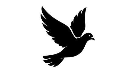 Obraz premium This striking photograph captures a flock of birds in silhouette, gracefully soaring through a bright, clear sky