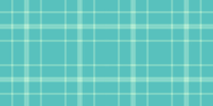 Continuity check vector texture, faded tartan textile background. Net plaid fabric pattern seamless in teal and light colors.