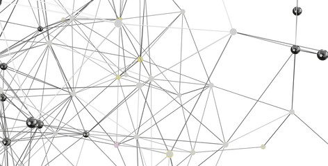 Complex network visualization.  Nodes and lines illustrate connections and relationships.