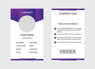 Professional Office Employee ID Badge Template Modern Dual-Side Layout.