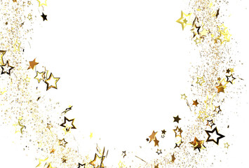Elegant golden stars on white background. Perfect for festive designs, invitations, and celebrations. Download now!