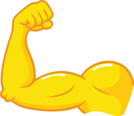 Biceps vector isolated emoji gesture flat illustration. Biceps 3d isolated.
