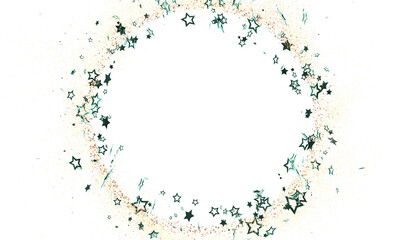 Perfect for invitations, cards, or social media.  Features a white background and teal stars.
