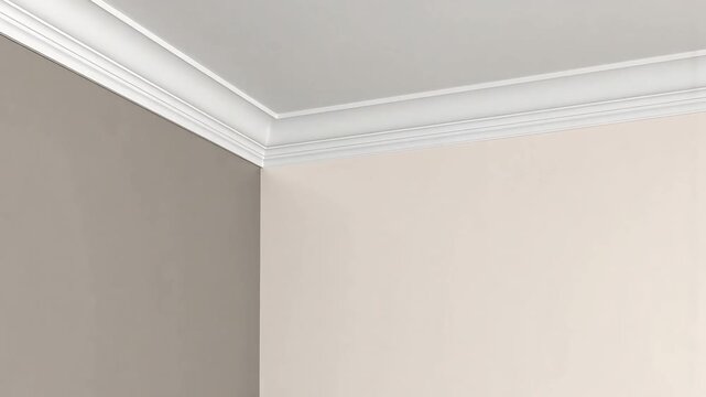 Elegant interior corner with subtle two-tone walls and classic white crown molding