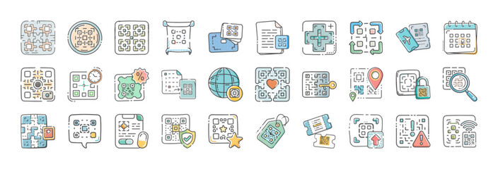 Project management icon pack with 40 hand drawn illustrations - Collection of 40 hand drawn project management icons featuring planning, organization, teamwork, scheduling, data analysis,