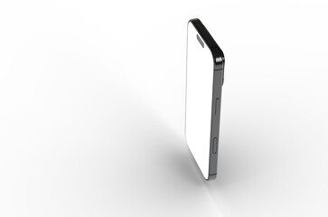 High-quality image of a black smartphone mockup with a blank screen, perfect for app presentations or website designs. Download now!