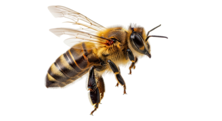 Isolated Flying Honey Bee