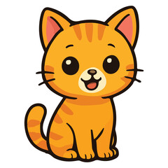 Modern Sticker Cat Cute Illustration