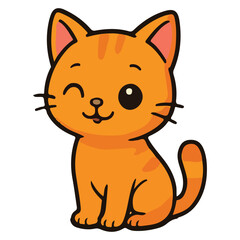 Modern Sticker Cat Cute Illustration