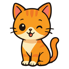Modern Sticker Cat Cute Illustration