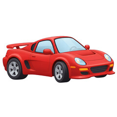 Fototapeta premium Sports Car Cartoon Style PNG – Fun Car Illustration Clipart – Isolated on Transparent Background PNG File