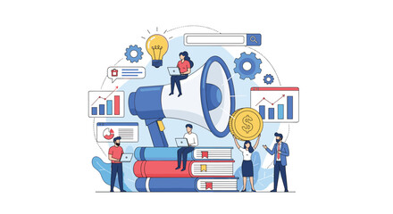 Fototapeta premium Digital marketing strategy for business growth and brand awareness success