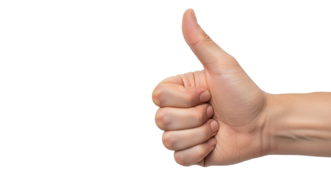 Isolated Thumbs Up Hand Gesture