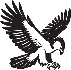 Fototapeta premium Harpy Eagle Vector in black and White
