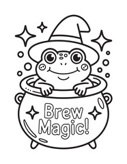 Spooky Halloween Coloring Book Pages For Kids-Adults,  Vectors Illustration, Line Art, Black & White Designs, Bold-Easy, A4 Size 8.5x11