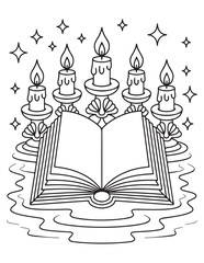 Spooky Halloween Coloring Book Pages For Kids-Adults,  Vectors Illustration, Line Art, Black & White Designs, Bold-Easy, A4 Size 8.5x11