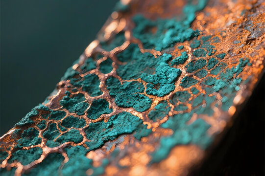 Close-up of Copper Patina with Fractal Patterns