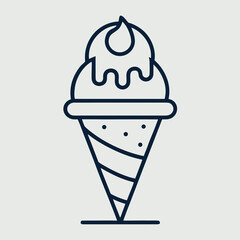 Dark blue ice cream cone silhouette isolated on white background